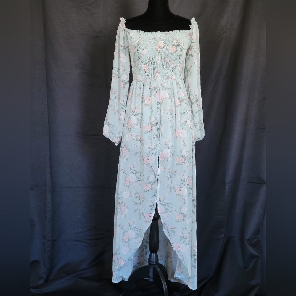 Charlotte Russe - Maxi Dress with Slit and Shorts Under Shear Skirt
